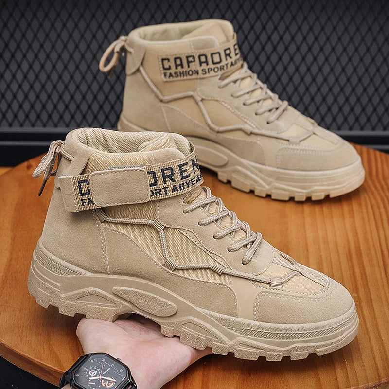 Tactical Boots Men Work & Safety Shoes Casual Sneakers Genuine Leather Men's Motorcycle Boots Mens Shoe Free Delivery Shoes High
